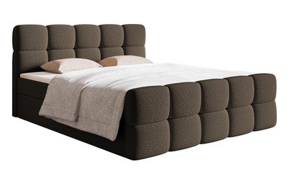 Continental bed 160x200 cm Cloudy with containers and Legend 07 boucle topper