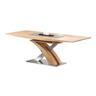 Reinosa extendable table 160-220x90 cm golden oak - stainless steel