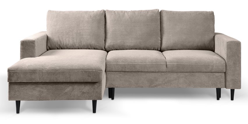 Corner sofa with sleeping function Nalika L-shaped with storage Poso 02 corduroy left-hand side