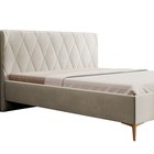 Upholstered bed 180x200 cm Tiksi beige velvet