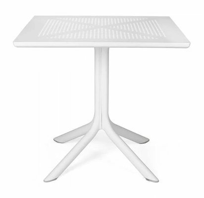 Clip Nardi square garden table, 80 cm, made of certified white material