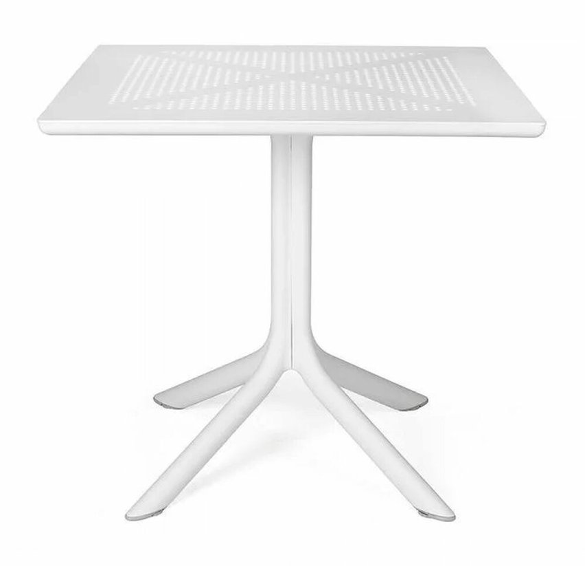 Clip Nardi square garden table, 80 cm, made of certified white material