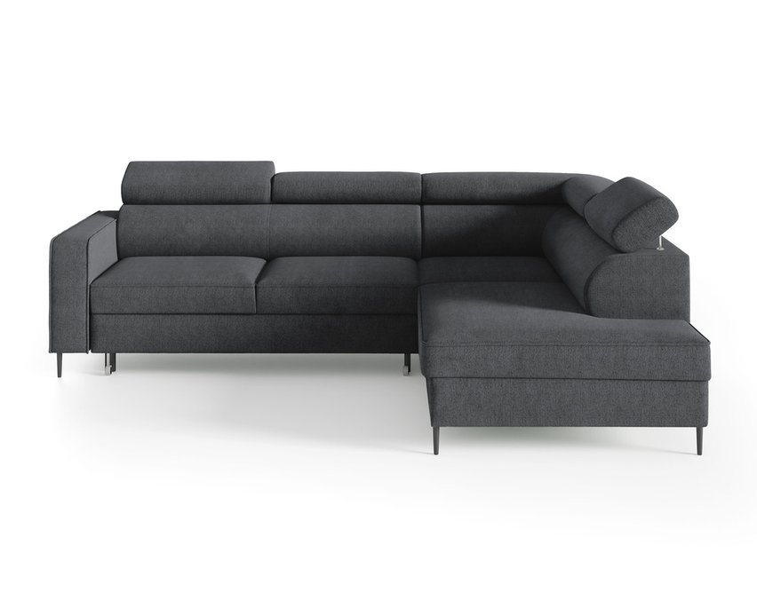 Vero L-shaped corner sofa with sleeping function with Neve 97 container, braided, right-hand side