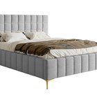 Upholstered bed 180x200 cm Szejlo with container, metal frame Raven 06 chenille