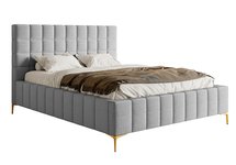 Upholstered bed 180x200 cm Szejlo with container, metal frame Raven 06 chenille