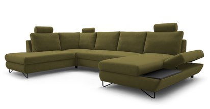 Lazaro U-shaped corner sofa bed with storage (Fabric: Salvador 08, Side: Right)