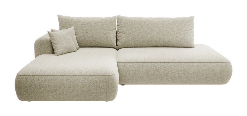 Foggi Melody 14 L-shaped corner sofa with sleeping function with left-hand chenille container