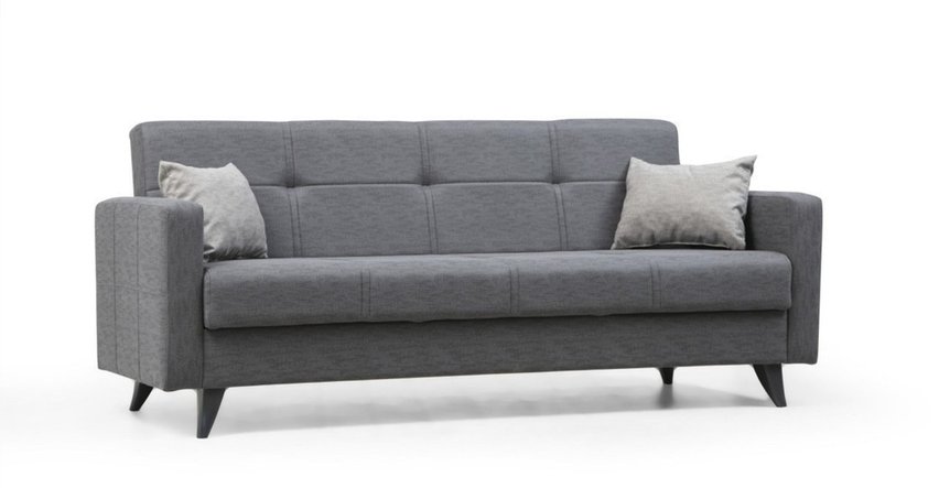 Desizes three-seater sofa with armrests, dark gray