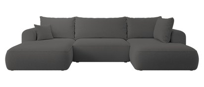 Ovo U-shaped corner sofa with sleeping function with Abriamo 08 boucle container, right-hand