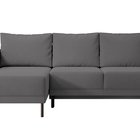 Rodario mini corner sofa with sleeping function and Castel 93 left-handed bedding container