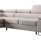 Stevil L-shaped corner sofa with sleeping function with Castel 04 container, easy-to-clean velvet, left-hand side