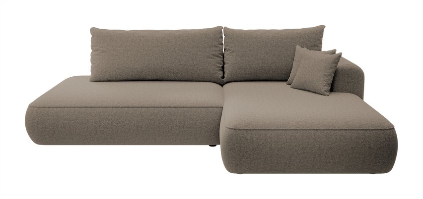 Foggi Melody 12 L-shaped corner sofa with sleeping function with right-hand chenille container