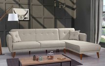 Corner sofa with sleeping function Polance L-shaped cream universal