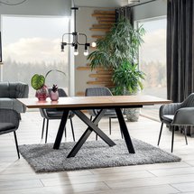 Lapplers extendable table 90-160x200 cm oak-black