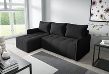 Corner sofa with sleeping function Grenada L-shaped with container Neve 100 braid left-hand side