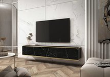 Mucalma TV cabinet 175 cm black marble with gold inserts RTV175MAR