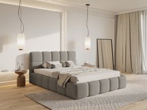 Upholstered bed 180x200 cm Cloudy with storage gray Legend 04