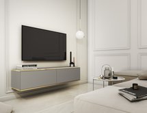 Mucalma TV cabinet 135 cm gray with gold inserts RTV135SZ