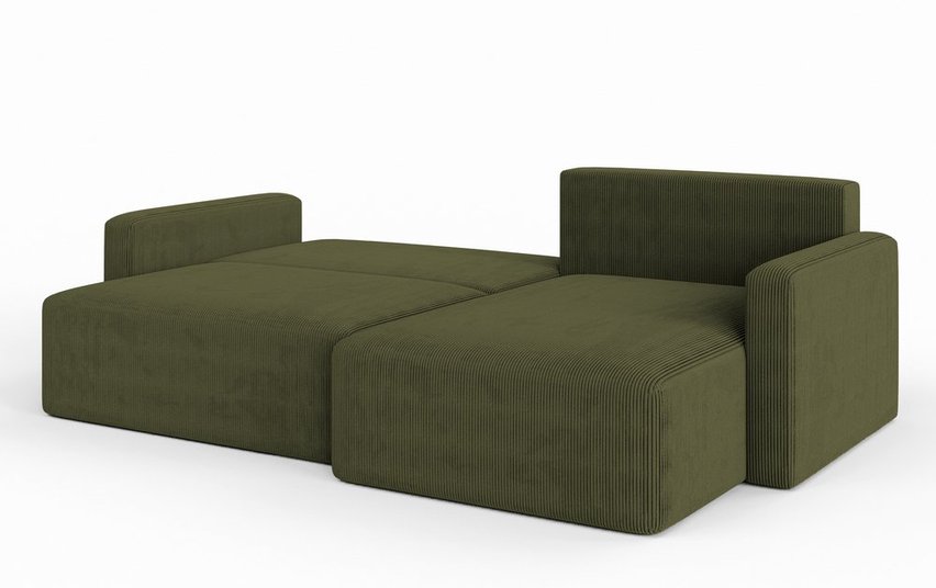 Corner sofa with sleeping function Haldi L-shaped with storage Poso 46 corduroy universal