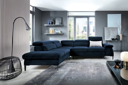 Naverro L-shaped corner sofa bed (Fabric: Monolith 77, Side: Left)