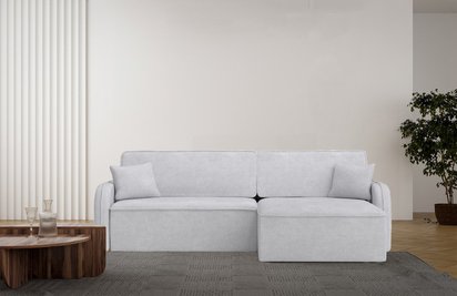 Corner sofa with sleeping function Picatti Amon 09 L-shaped with a container in hydrophobic fabric universal velour