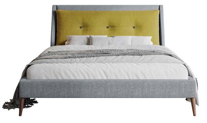 Upholstered Bushel bed 180x200 cm yellow-gray