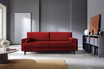 Kadaver three-seater sofa bed with storage (Fabric: Riviera 61, Legs: Black)