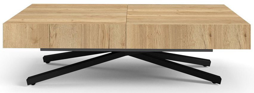 2in1 Movilinne extendable coffee table Halifax Oak X-shaped legs