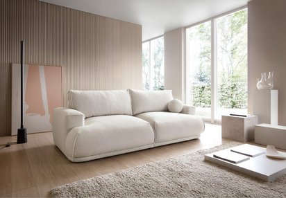 Divo three-seater sofa with storage, white hydrophobic fabric