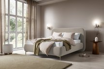 Upholstered bed 140x200 cm Monno Castel 15 metal frame easy-to-clean velvet legs gold