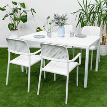 Cube Nardi garden table 120x70 cm made of certified white material