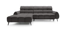 Perre L-shaped corner sofa bed with electrically extendable seat and adjustable headrest (Fabric: Castel 93, Side: Left)