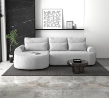 L-shaped left-hand corner sofa Honua with sleeping function Modesto 481 braid