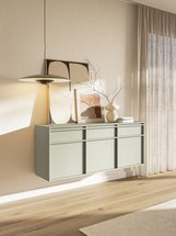 Evo three-door chest of drawers, hanging, 154 cm, Sage