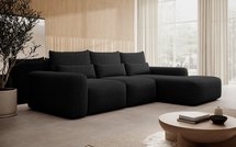 Carnos L-shaped corner sofa with sleeping function with additional lumbar pillows Melody 15 right-hand chenille