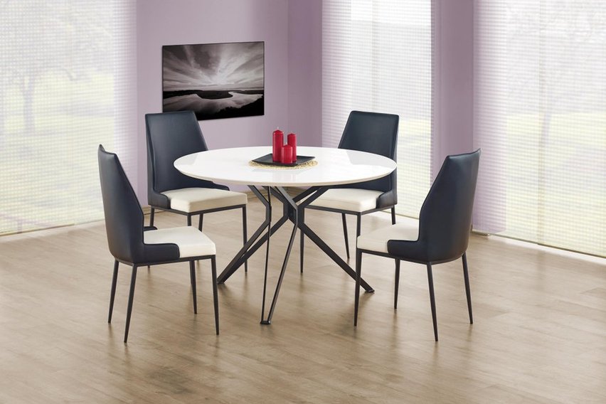 Kylie table white - black base diameter 120 cm