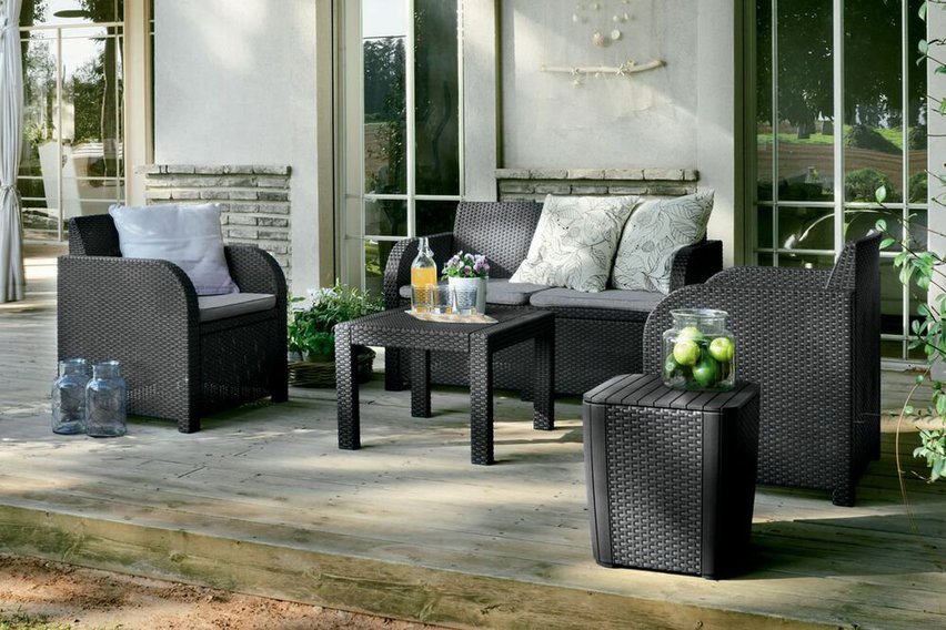 Georgia Keter four-seater garden set with a graphite table