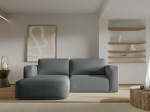 Bissari L-shaped left-hand corner sofa with sleeping function with Perla 35 corduroy container