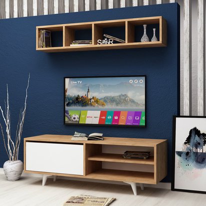 Makarol TV cabinet with wall shelf