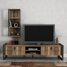 Waleria TV cabinet with wall shelf