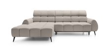 Perre L-shaped corner sofa bed with electrically extendable seat and adjustable headrest (Fabric: Castel 80, Side: Left)