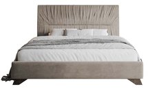 Llana upholstered bed 160x200 cm beige velvet