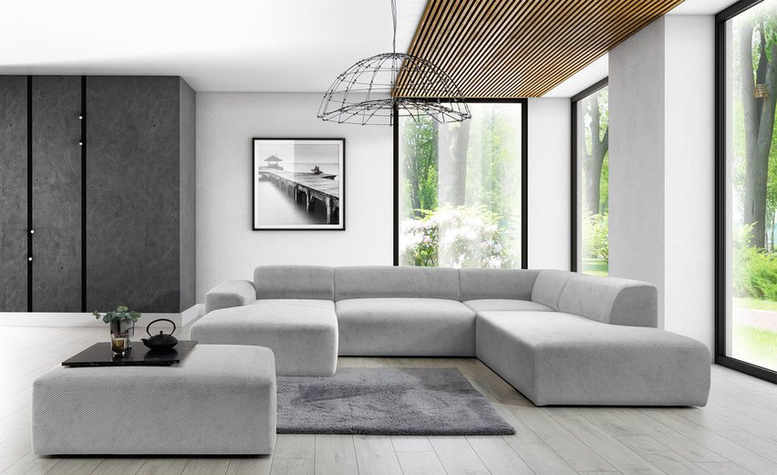 Terrafino U-shaped modular corner sofa with backrest on the right Onega 8