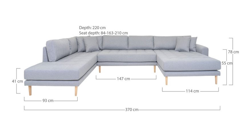 Corner sofa Dagmarri U-shaped olive right-hand side