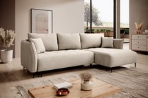 Minulo corner sofa bed L-shaped with storage (Fabric: Salvador 02, Side: Right)