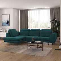 Corner sofa with sleeping function Tasar (Fabric: Matt Velvet 75, Side: Right)