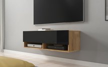 Wander TV Cabinet 100 cm (Wotan Oak / Gloss Black, LED)