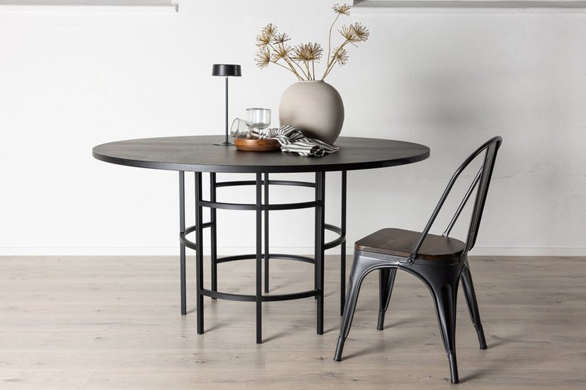 Larsian round dining table, diameter 140 cm, black