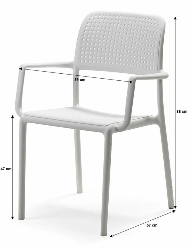 Bora Nardi garden chair with armrests made of certified light blue material