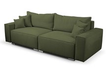 Netlan Aragon 39 three-seater sofa with storage in hydrophobic fabric, braided legs, silver